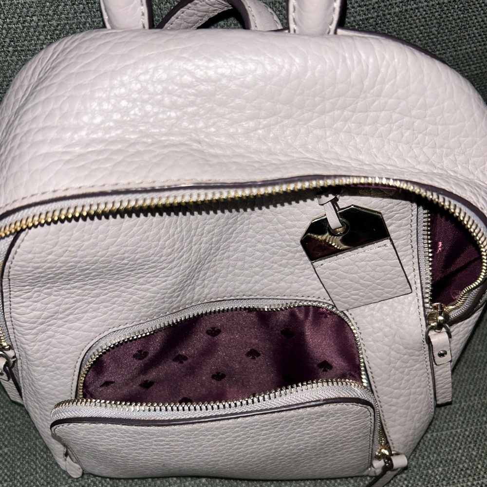 Kate Spade people leather gray backpack purse.